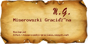 Miserovszki Graciána névjegykártya
